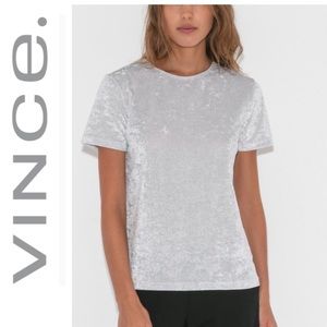 VINCE. EASY VELVET TEE SHORT SLEEVE STRETCH TOP XS